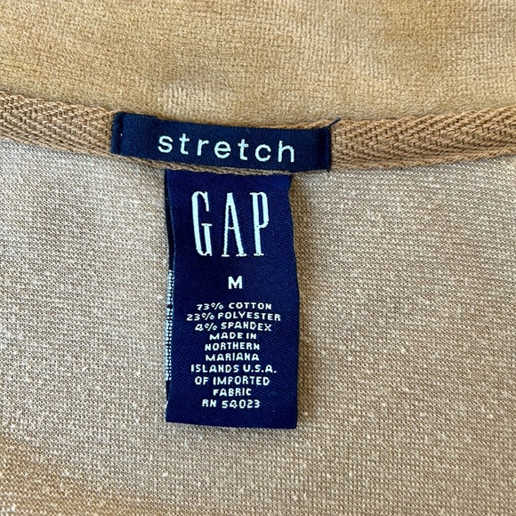 GAP Stretch Velour Tan Track Jacket M - Picture 9 of 9